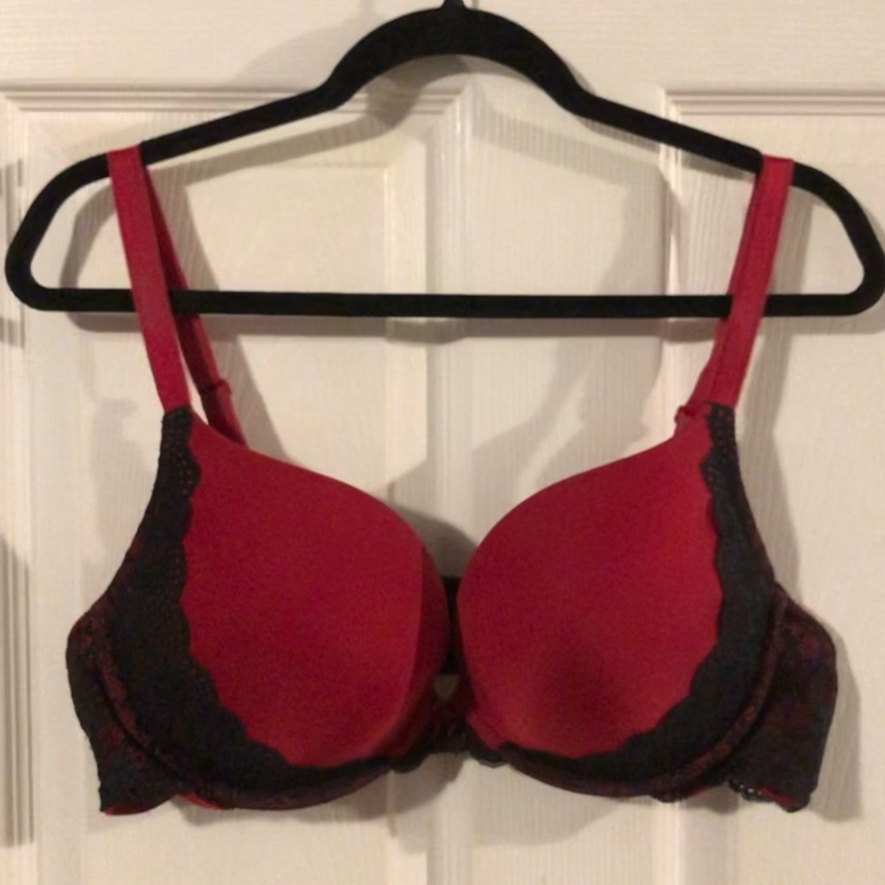 Torrid Red Smooth & Lace Push-up Plunge Bra, 42C